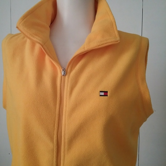 Tommy Hilfiger Sunny Yellow Fleece Zip Up Vest - Picture 4 of 6